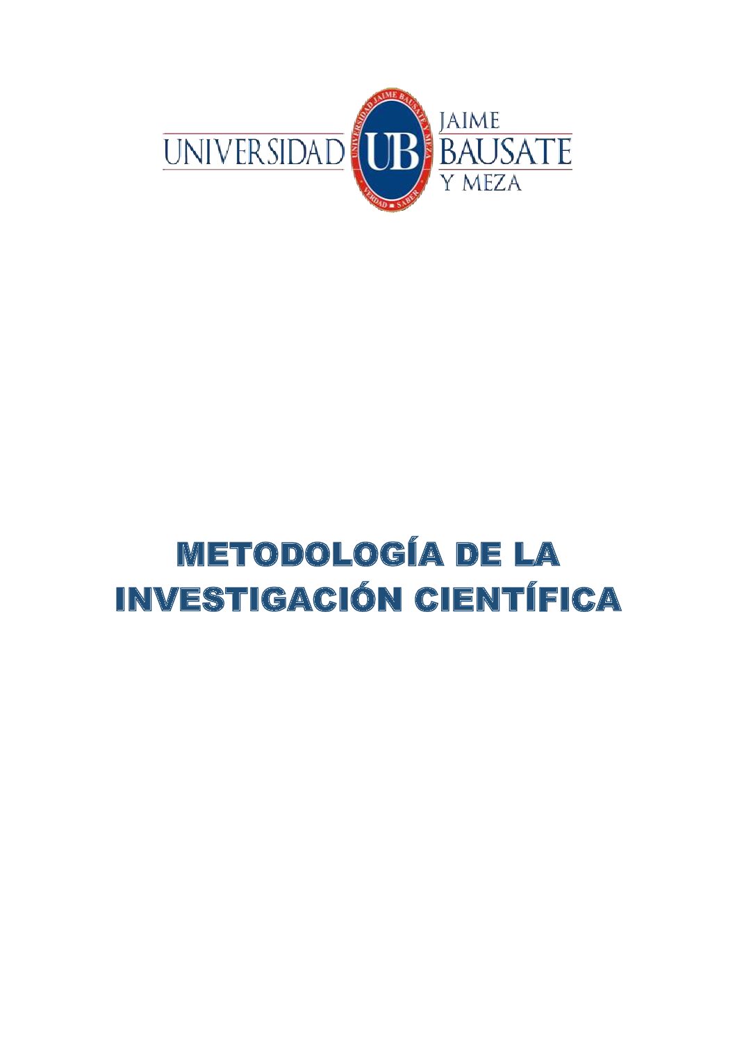 Título: Metodología de la investigación científica